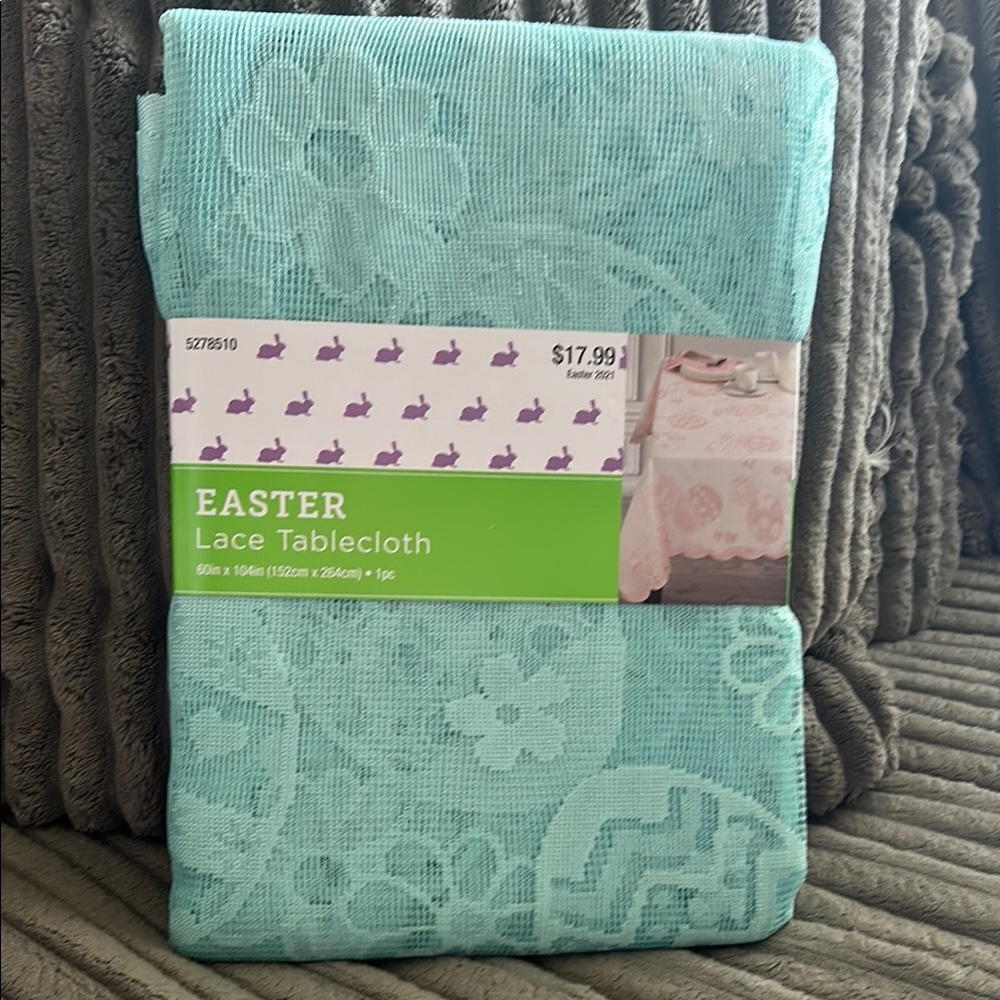 Easter Baby Shower Bridesmaid Lace Tablecloth Light Blue Aqua Robins Egg Blue🪺
